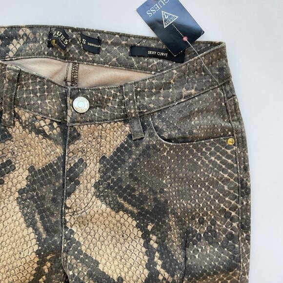 Guess Women’s Sexy Curve Mid Rise Skinny Jeans Make Printed Cropped Leg Size 25 - Picture 7 of 11